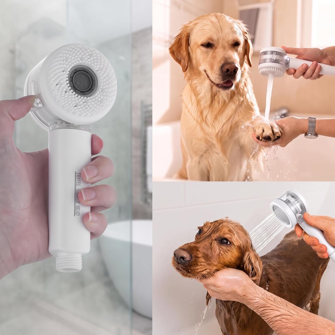 Dog Shower Attachment with 3 Modes