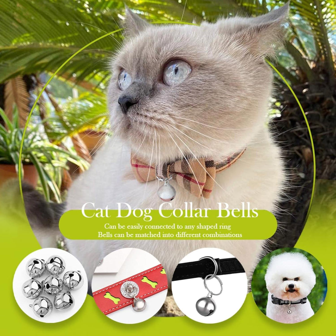 SKYPIA Stainless Steel Pet Bells for Dog & Cat Collars