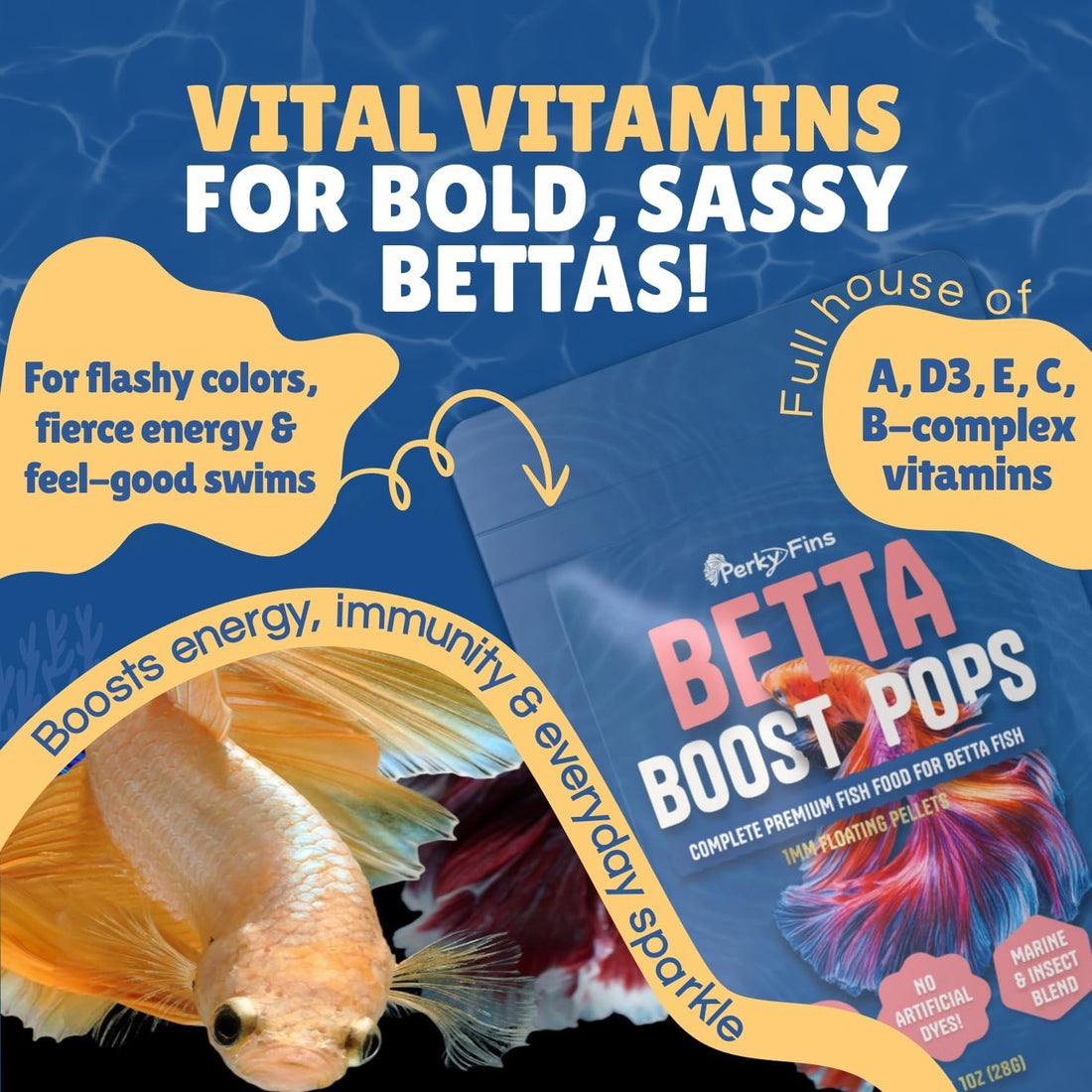 Betta Boost Pops | High-Protein Betta Fish Food Pellets Made in USA