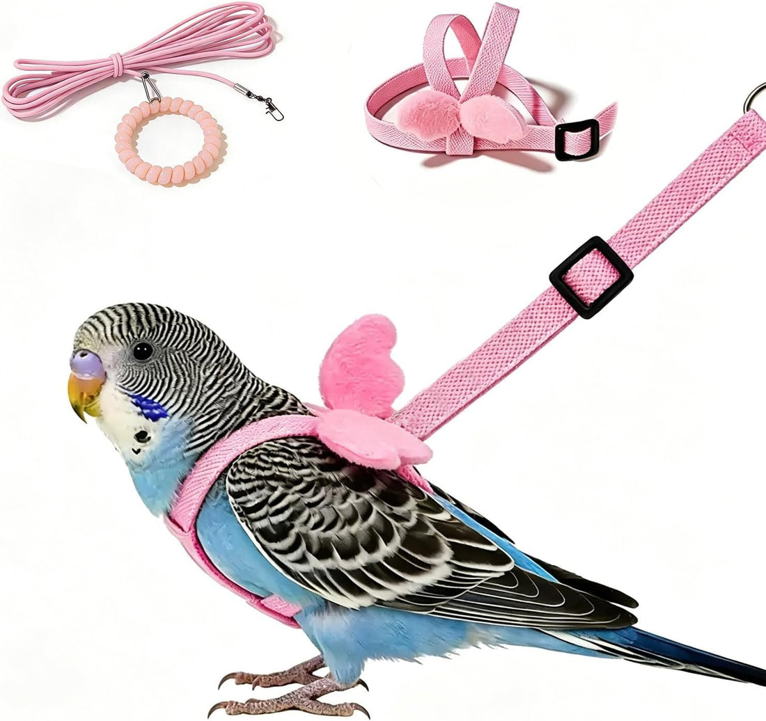 Pet Parrot Bird Harness and Leash, 2m Adjustable Polyester Rope