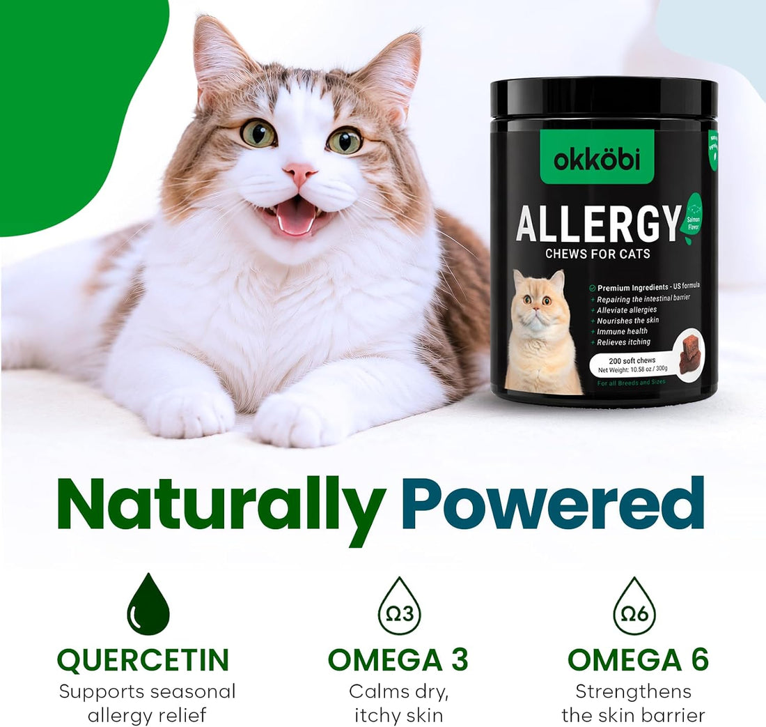Allergy Chews for Cats Salmon 200 Count with Quercetin