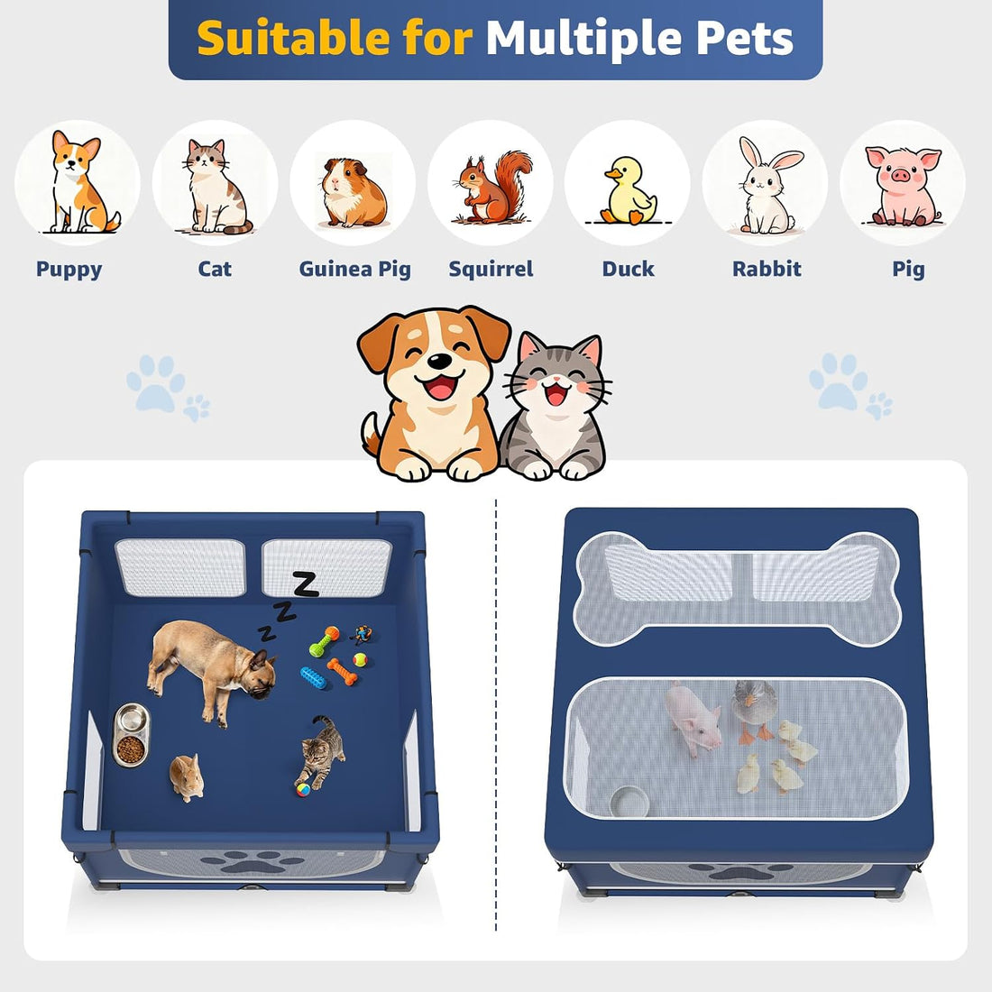 LOOBANI Foldable Dog Playpen with Cover