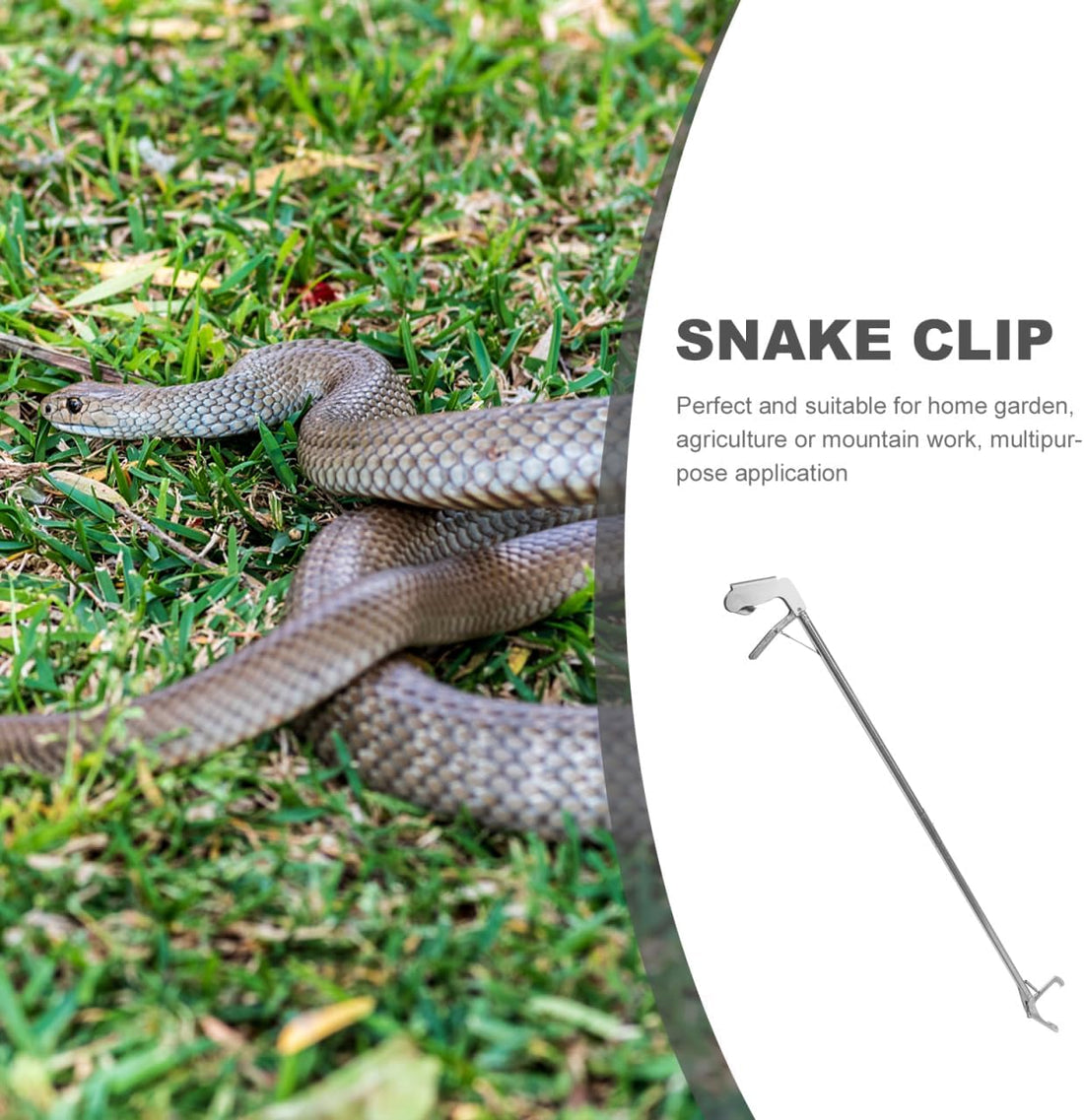 Abaodam Snake Catcher Clip Stainless Steel Folding 47.16 in