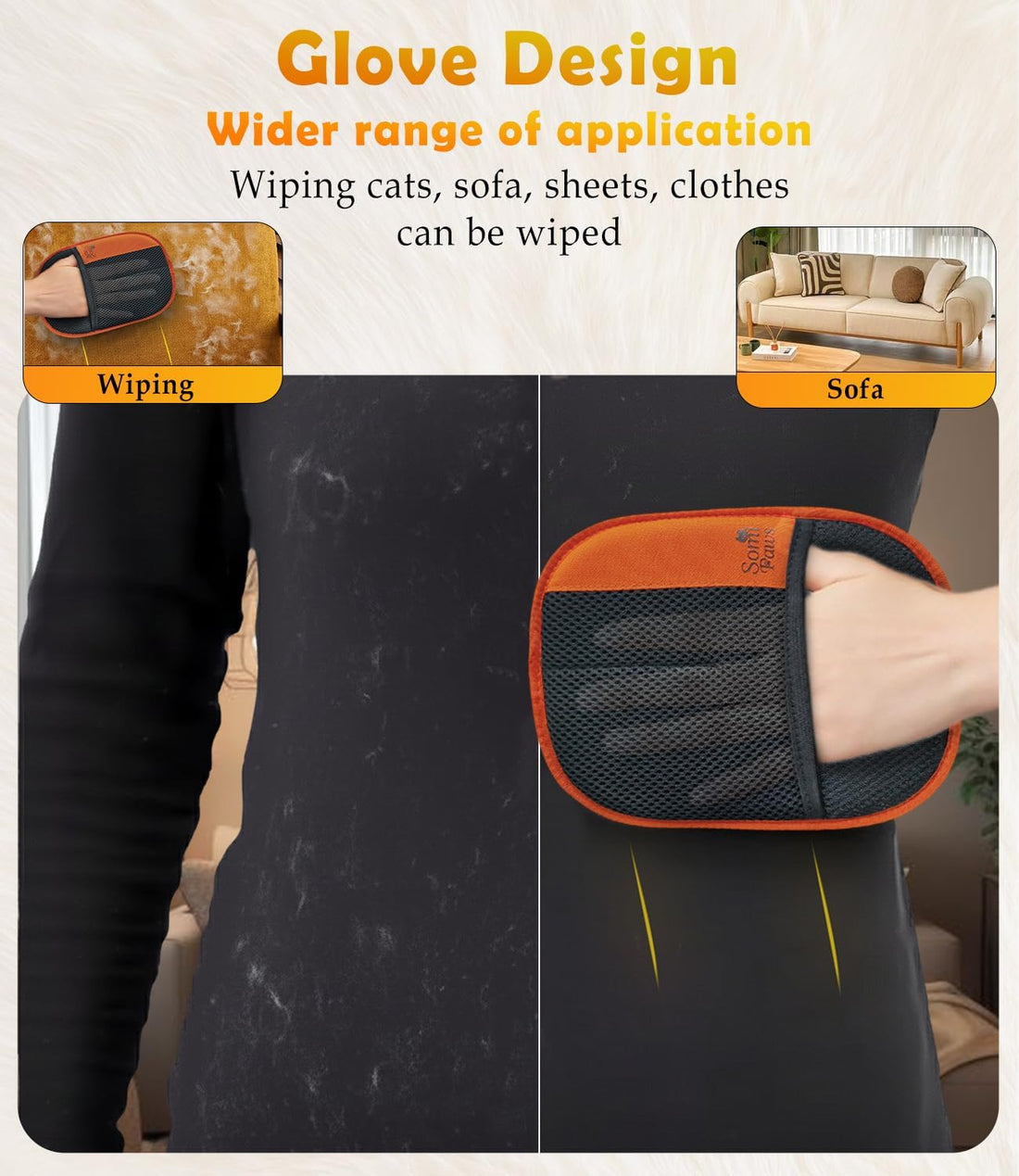 Pet Hair Removal Glove | Soft Grooming Brush for Dogs & Cats
