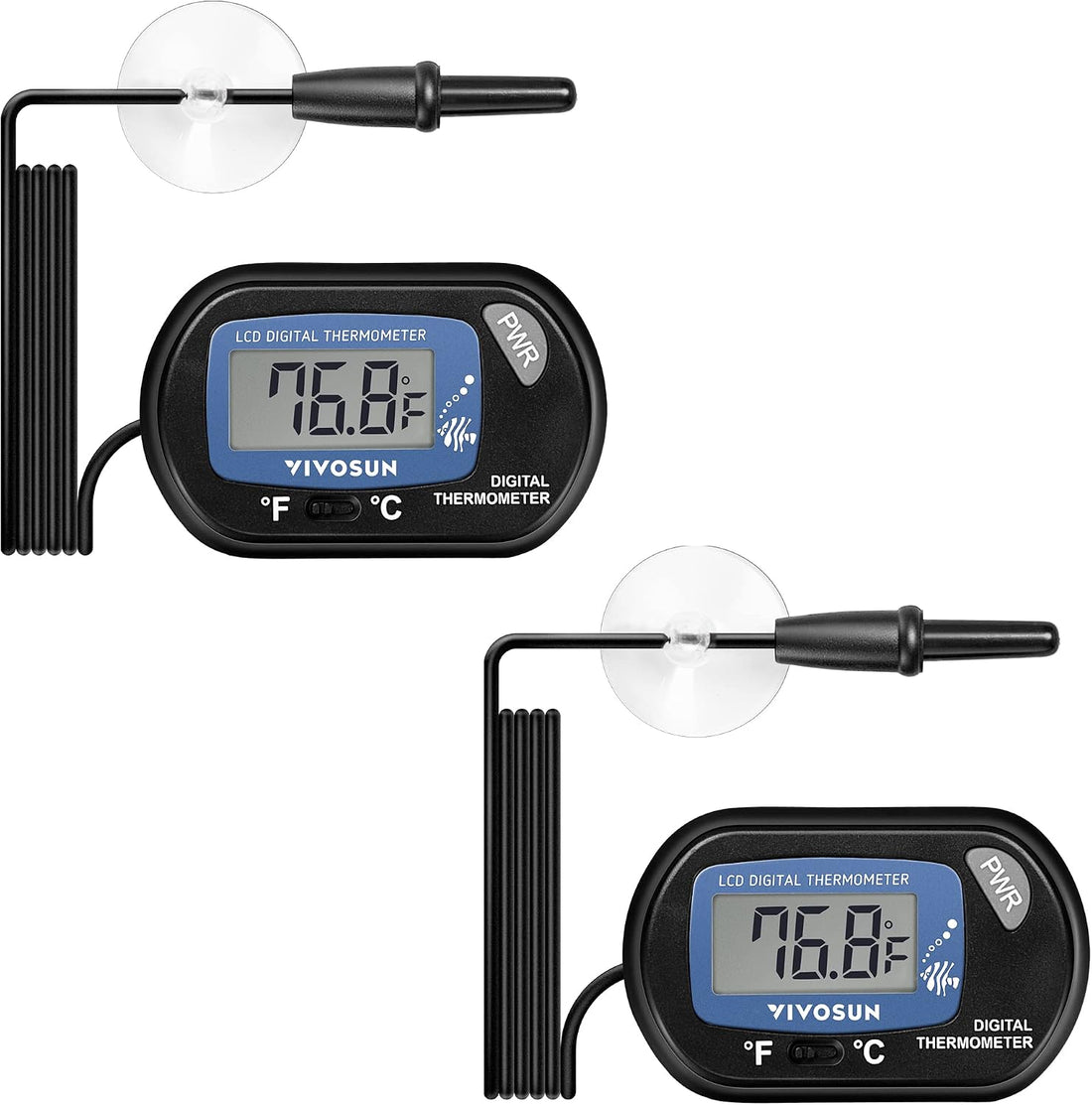 VIVOSUN 1-Pack LCD Digital Aquarium Thermometer
