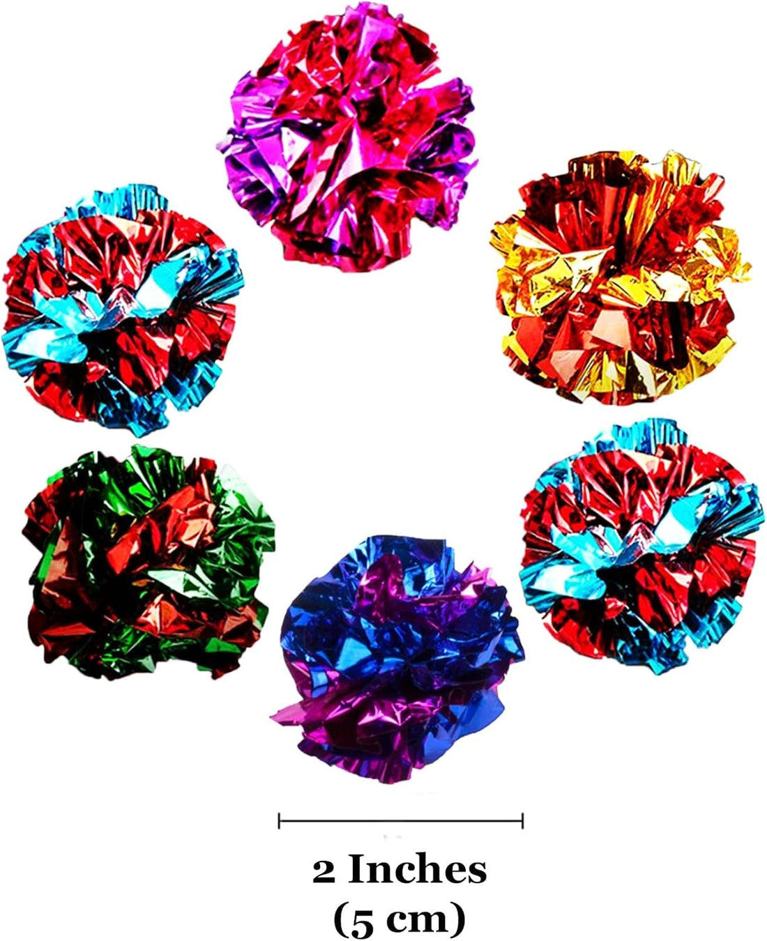 SunGrow Cat Crinkle Balls, Mylar Interactive Toys for Indoor Cats
