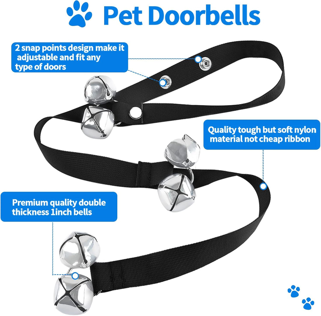 JIMEJV 2 Pack Dog Doorbells, Pet Training Bells for Go Outside Potty