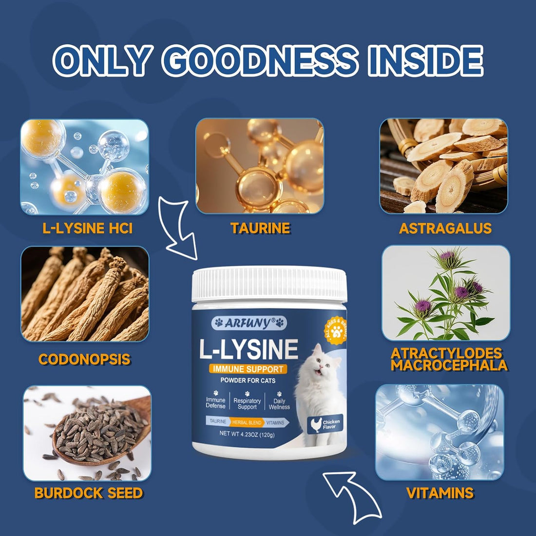 L-Lysine for Cats, Support Immune System, Respiratory, Eye Health