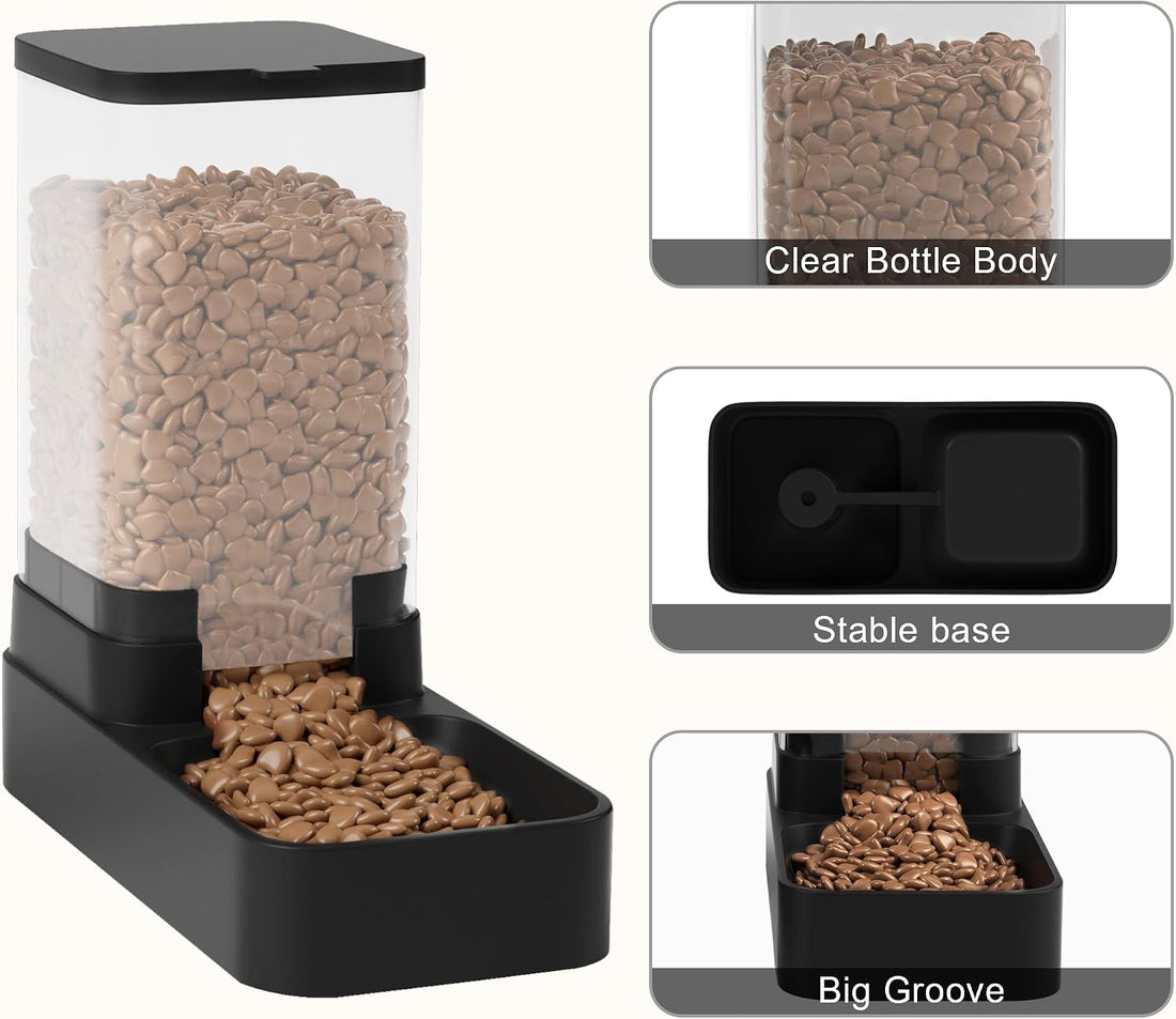 Automatic Cat Feeder and Water Dispenser in Set with Pet Food
