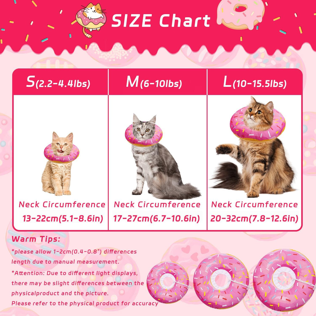Seyezo Cat Cone Collar Soft, Adjustable Cat Recovery Collars Spay
