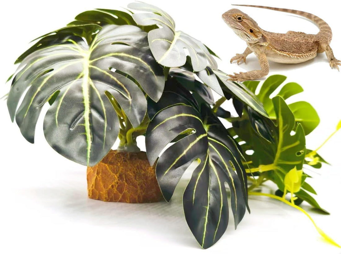 Fake Reptile Plants for Terrarium,Crested Gecko Tank Accessories