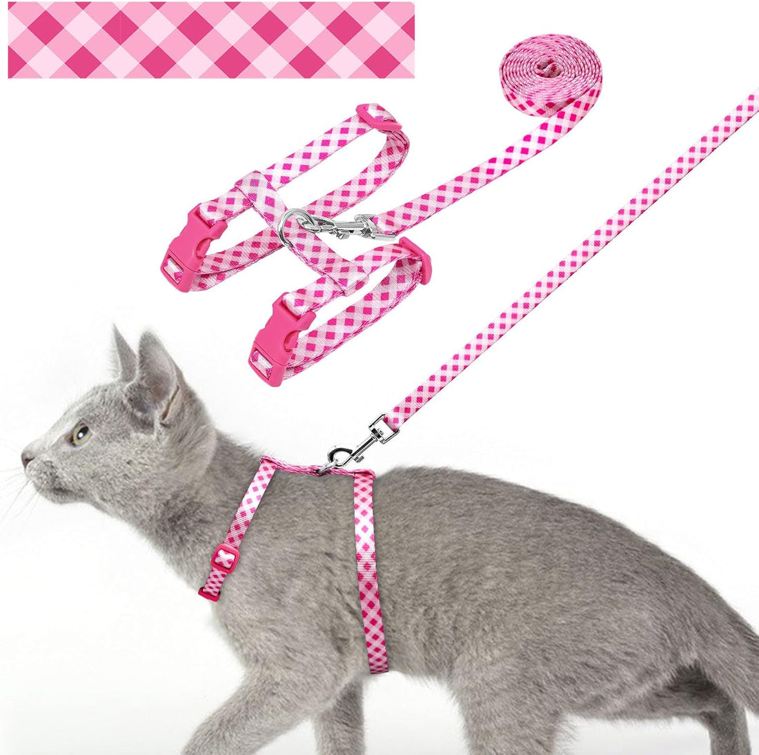 azuza Cat Harness and Leash Set, Escape Proof for Safe Walking