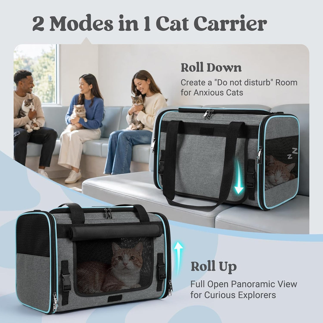 rabbitgoo Cat Carrier Soft with Rollable Flap