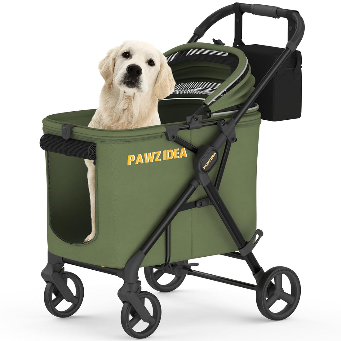 PAWZIDEA Double Pet Stroller with 2 Detachable Carrier for Multiple