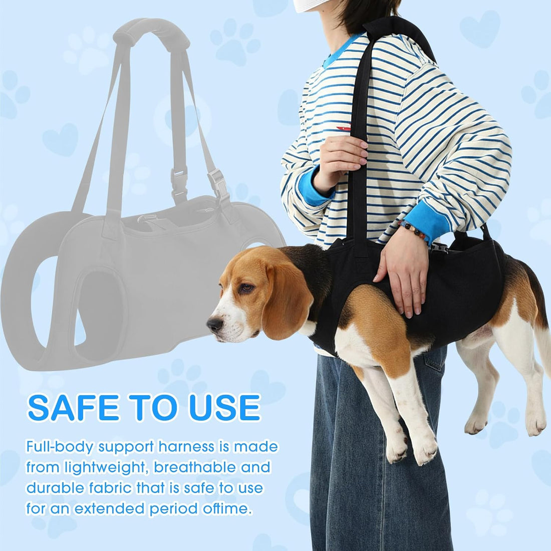 Shinylin Dog Carry Sling Emergency Backpack Dog Lift Harness