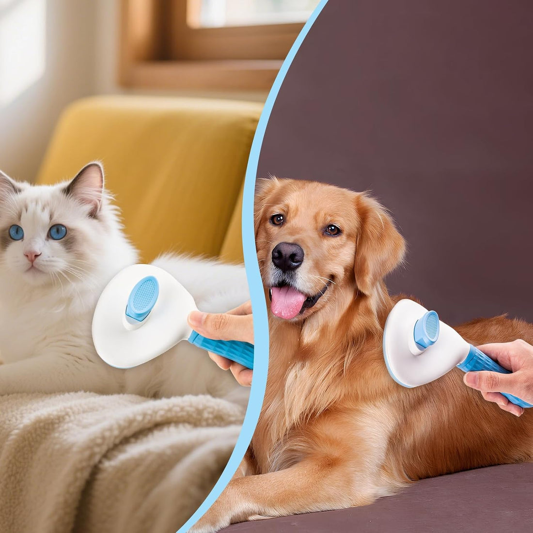 Depets Self Cleaning Slicker Brush