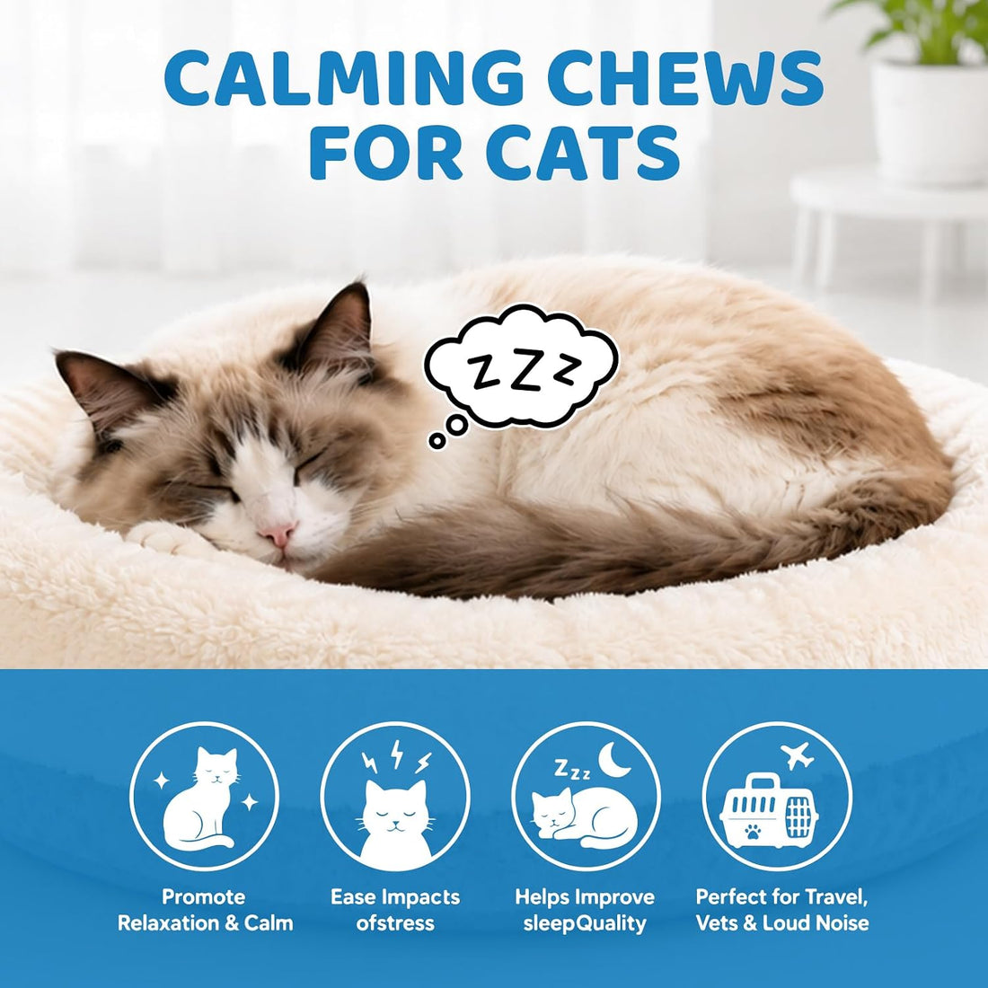 Calming Cat Treats - 500 Chews for Stress & Anxiety Support
