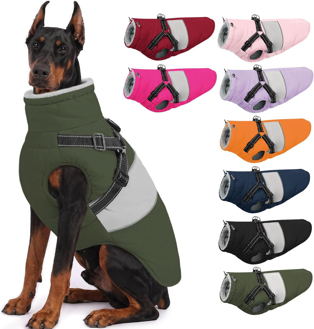 Warm Dog Coat with Harness Built in Dog Jacket for Small Dogs