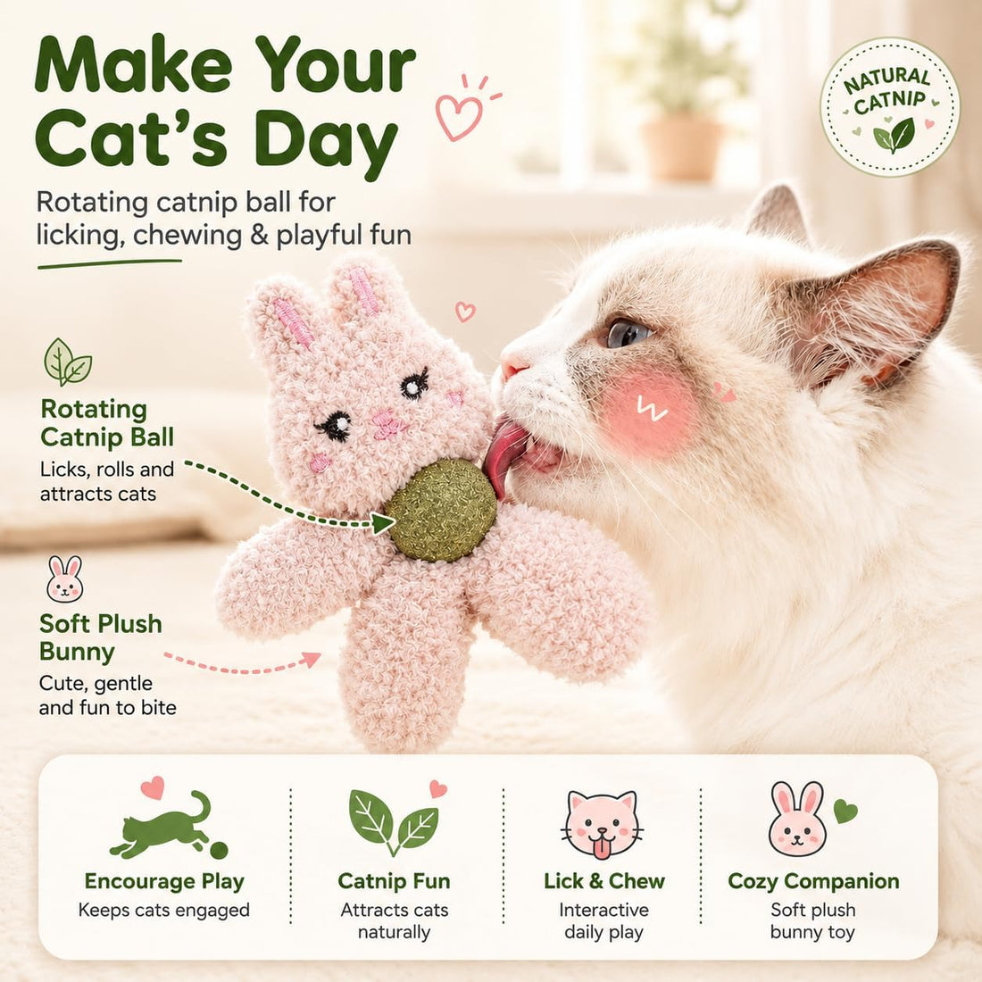 Plush Catnip Toys for Indoor Cats
