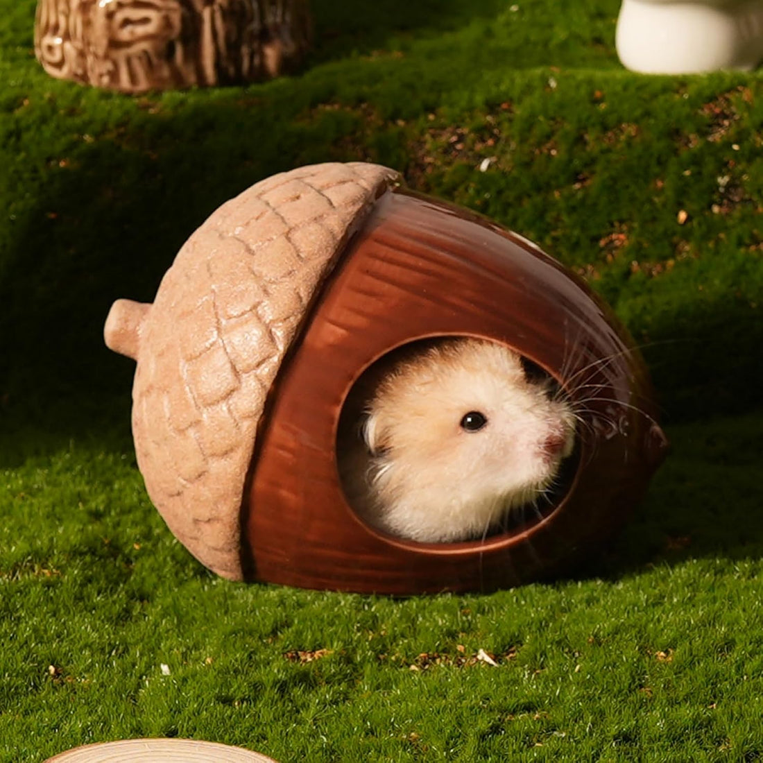 Ceramic Hamster Hideout Strawberry Chew Proof Syrian Hide Cool Bed