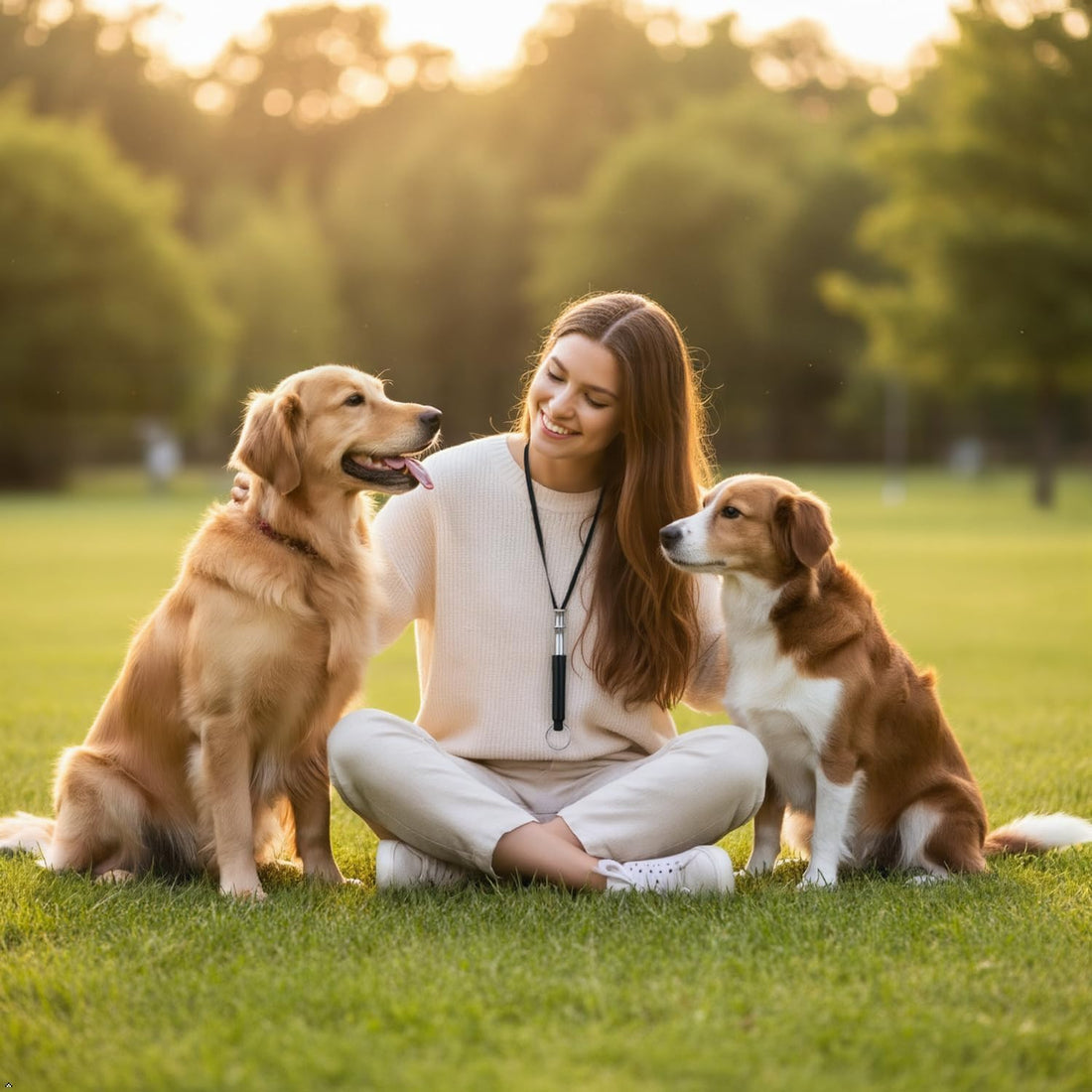 2-Pack Ultrasonic Dog Whistle with Lanyard, Stop Barking Device