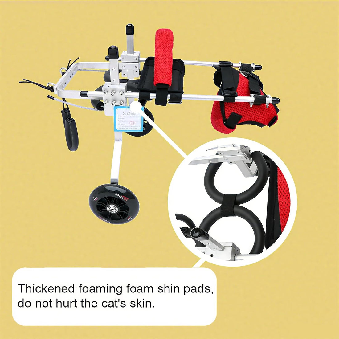 TOSPHU Cat Wheelchair Adjustable 2 Wheels Pet Wheelchair Lightweight