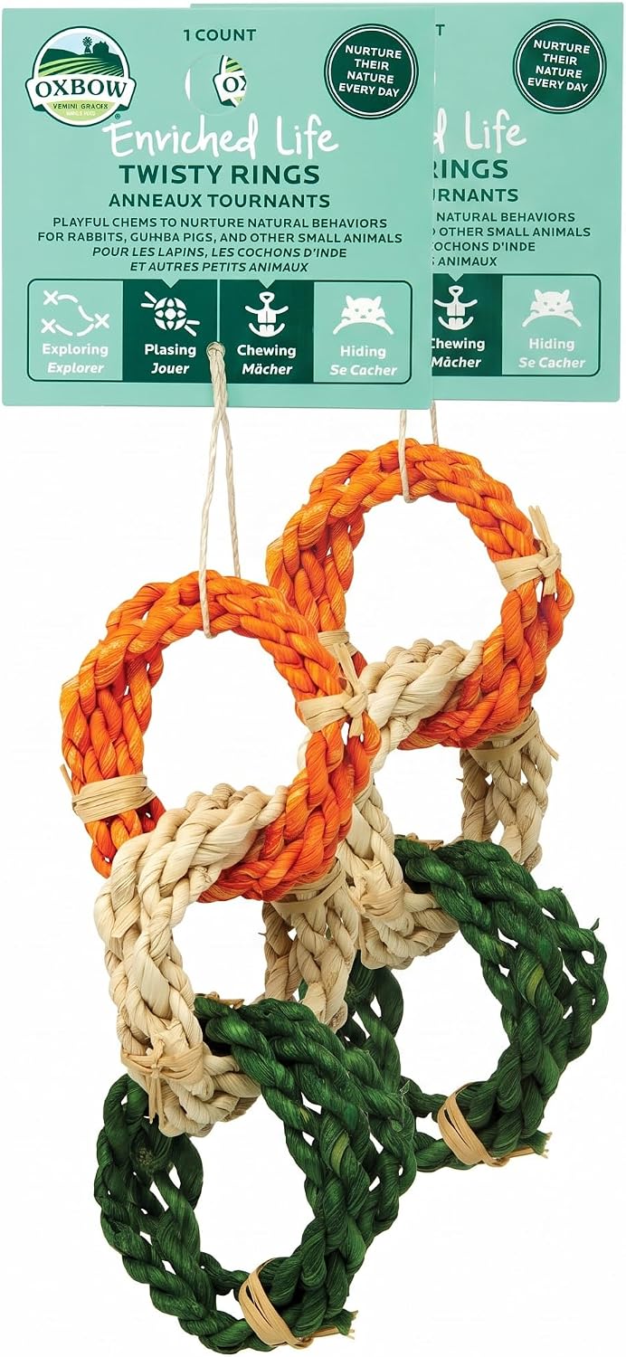 Oxbow Twisty Rings, Rabbit & Guinea Pig Toys, Bunny Enrichment Toys