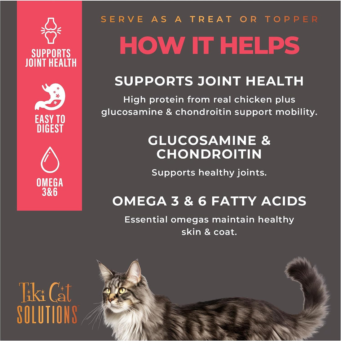Tiki Cat Solutions Cat Food Supplement, Mobility, Chicken