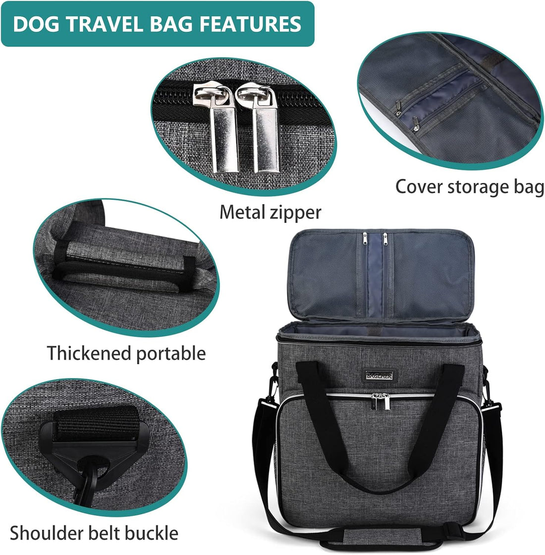 BAGLHER Dog Travel Bag, Pet Travel Bag