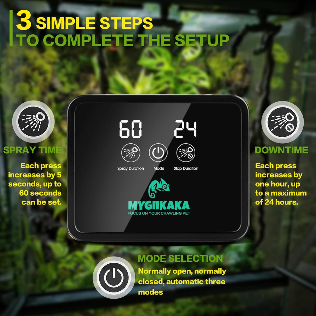 MYGIIKAKA Automatic Reptile Misting System, Reptile Humidifier Fogger