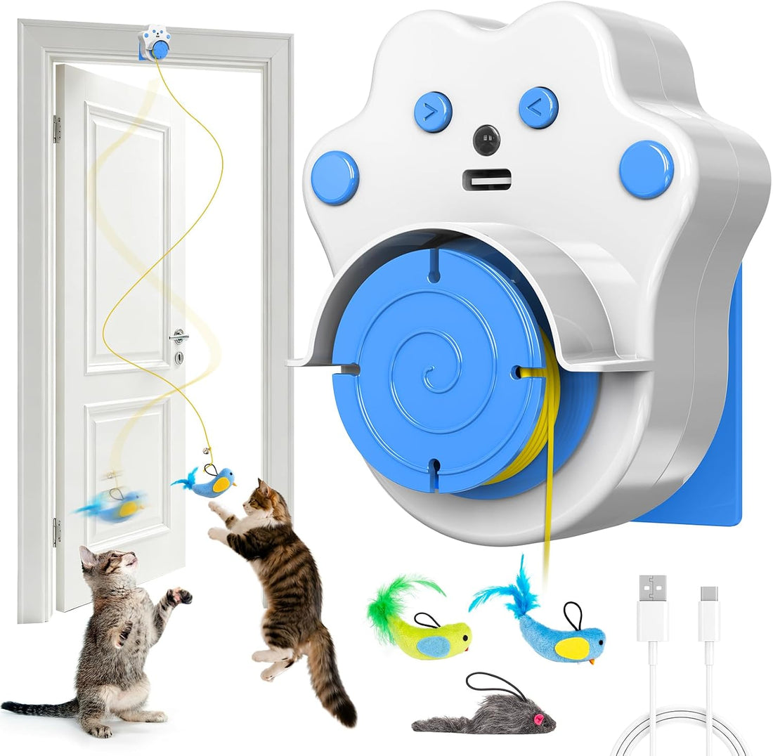 Interactive Cat Toy for Indoor Cats, Rechargeable Door Hanging Cat Toy