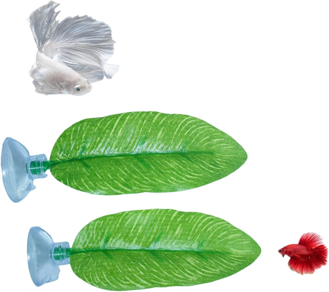 2PCS Aqua Betta Fish Leaf Soft Bed Simulating The Natural Habitat