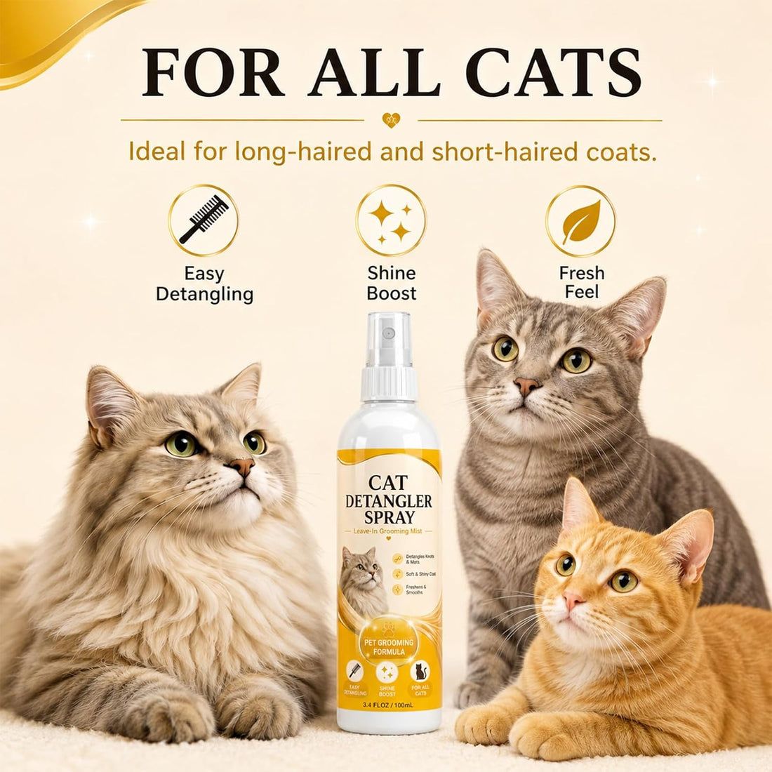 Detangling Spray for Cats, Conditioning Mist for Matted Fur