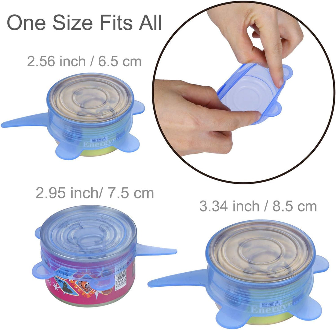 SLSON 6 Pack Pet Food Can Cover Stretchable 1 Fit 3 Universal Size