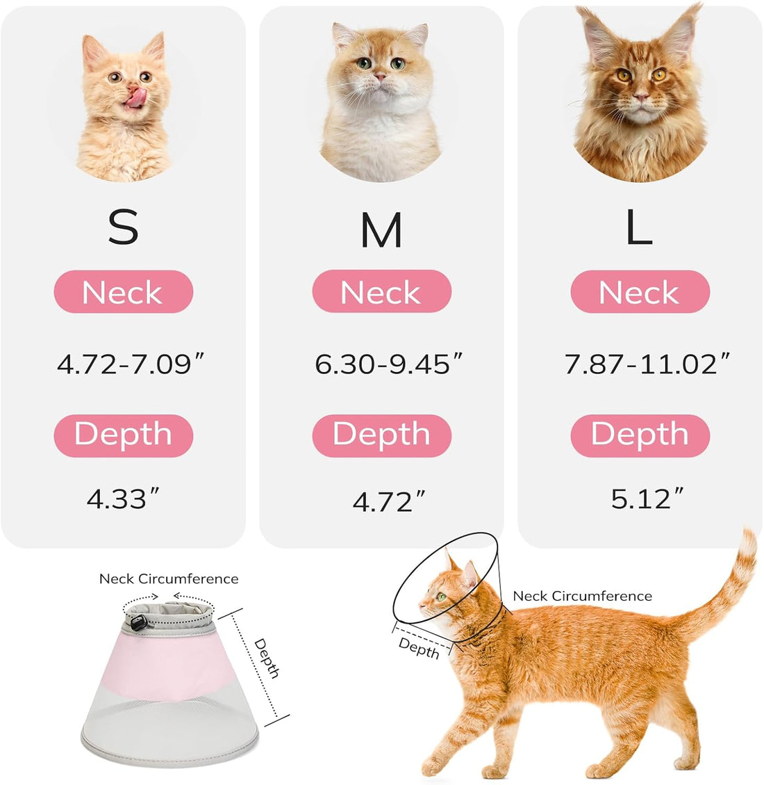 Supet Soft Cat Cone Collar Recovery to Stop Licking Breathable Mesh