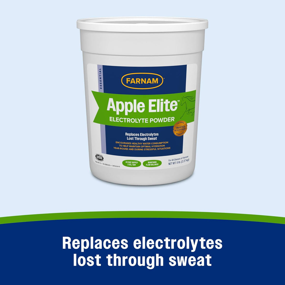 Farnam Apple Elite Horse Electrolytes Powder Supplement, 40 Day Supply