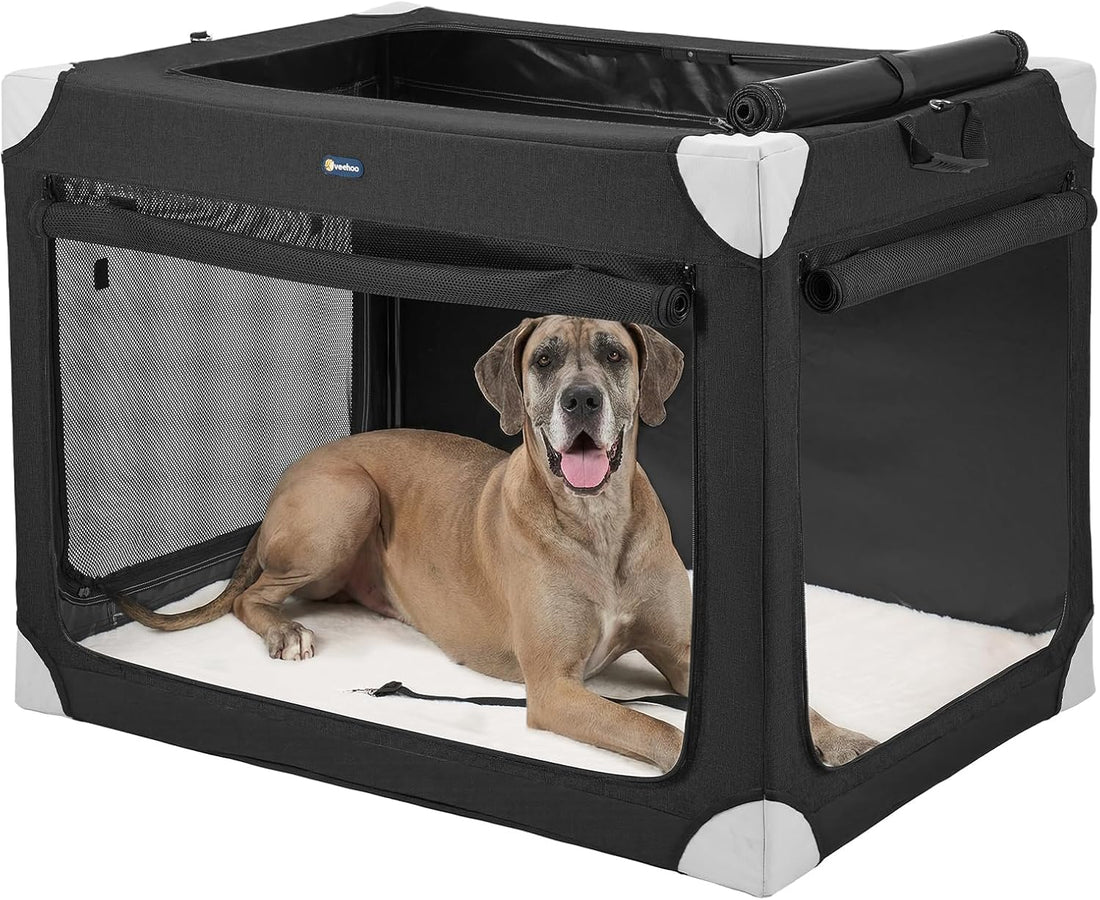 Veehoo 48" Collapsible Dog Travel Crates Portable Dog Kennel