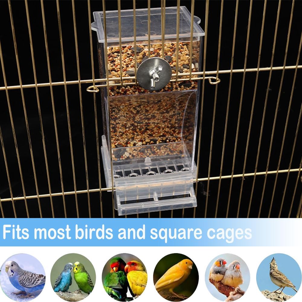 Bird Parrot Feeders, No Mess Automatic Cage Feeder Dispenser Food