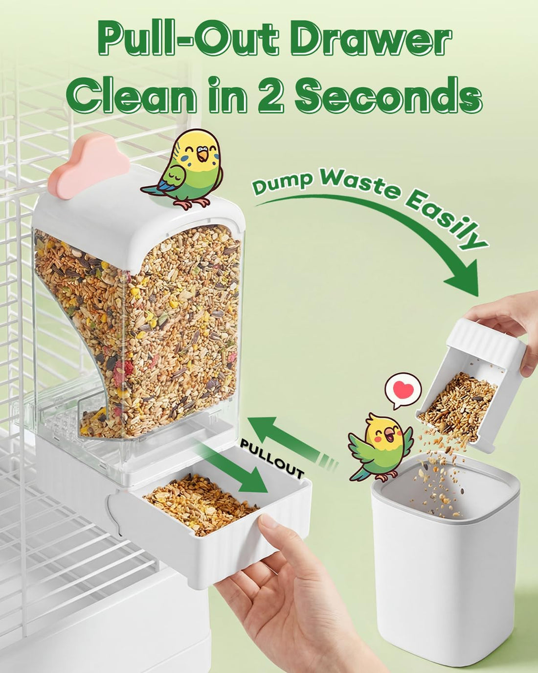 Bucatstate No Mess Bird Feeder, Auto Dispenser