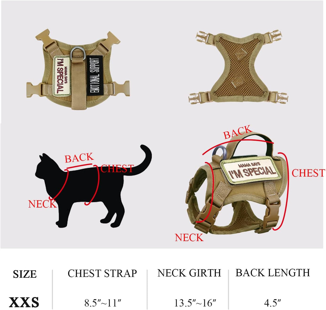 Tactical Cat Harness for Walking Escape Proof