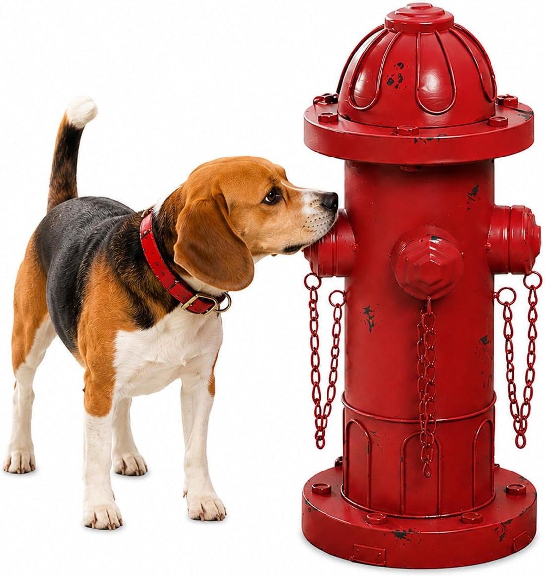 13.5" Vintage Metal Finish Dog Fire Hydrant Pee Post for Yard Puppy