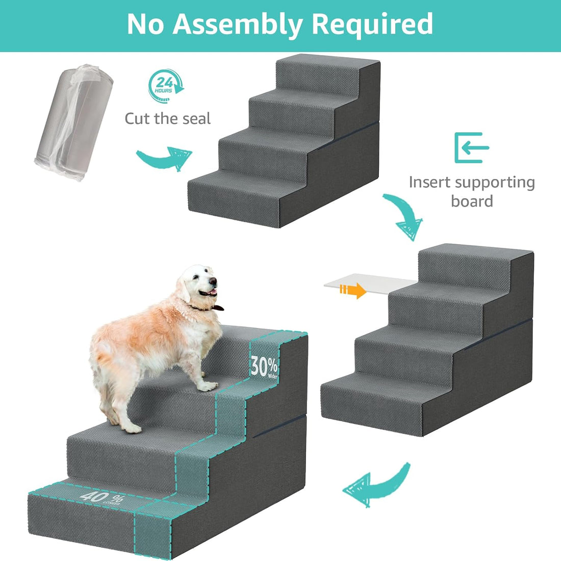 YENING Large Dog Stairs for High Beds