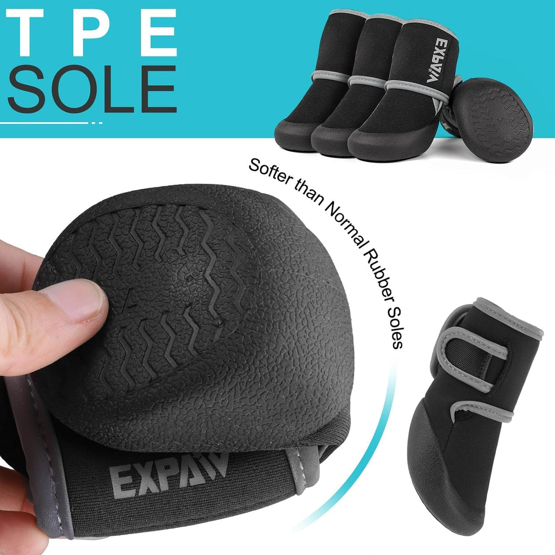 EXPAWLORER Waterproof Dog Shoes for Small Medium Large Dogs