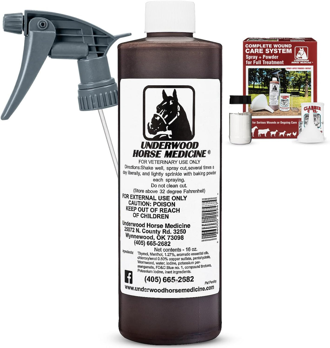 Topical Wound Spray Kit, 16 oz Refill with Trigger Sprayer & Shaker