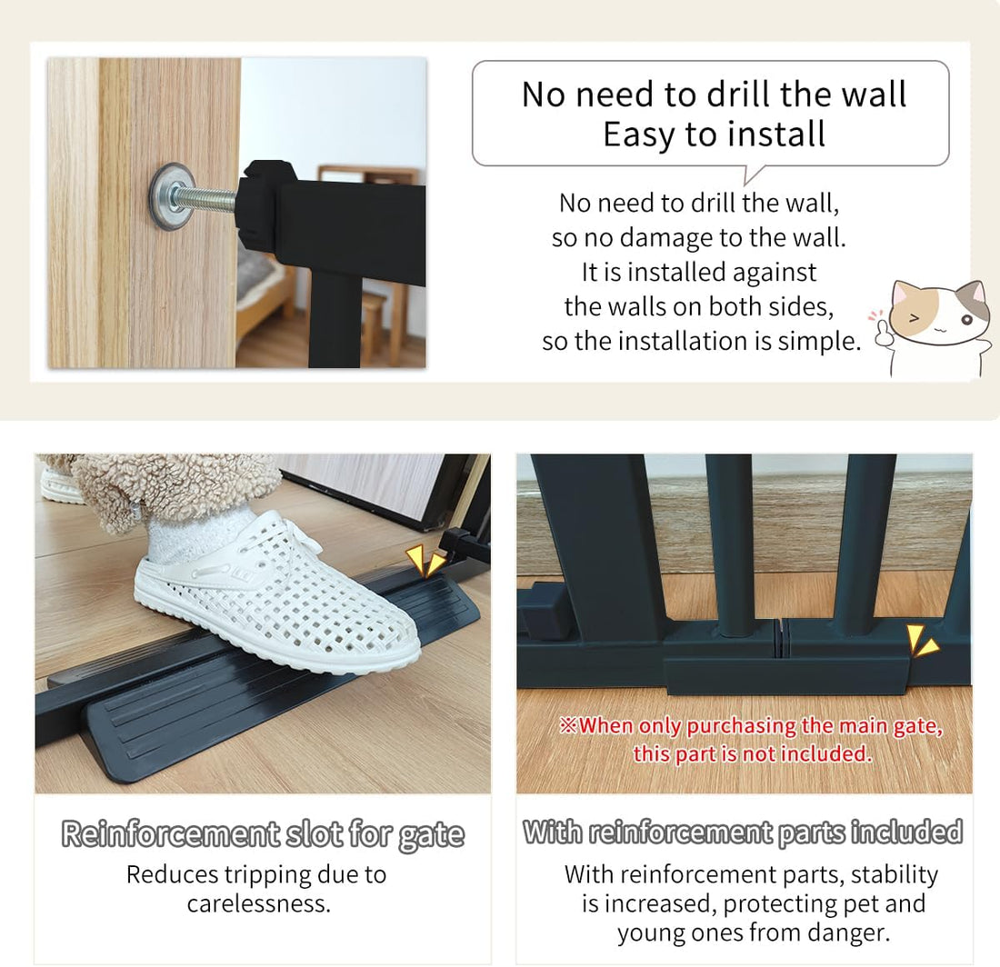 Lumizone Extra Tall Cat Gate 61.02" High 29.92"-34.24" Wide Pet Gate