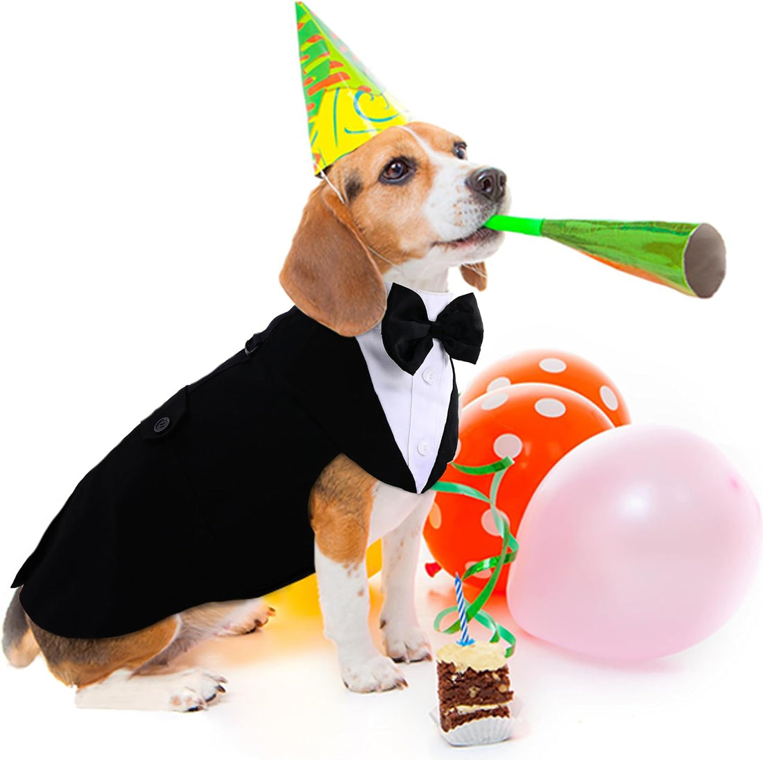 PUMYPOREITY Small Dog Bowtie Tuxedo Suit