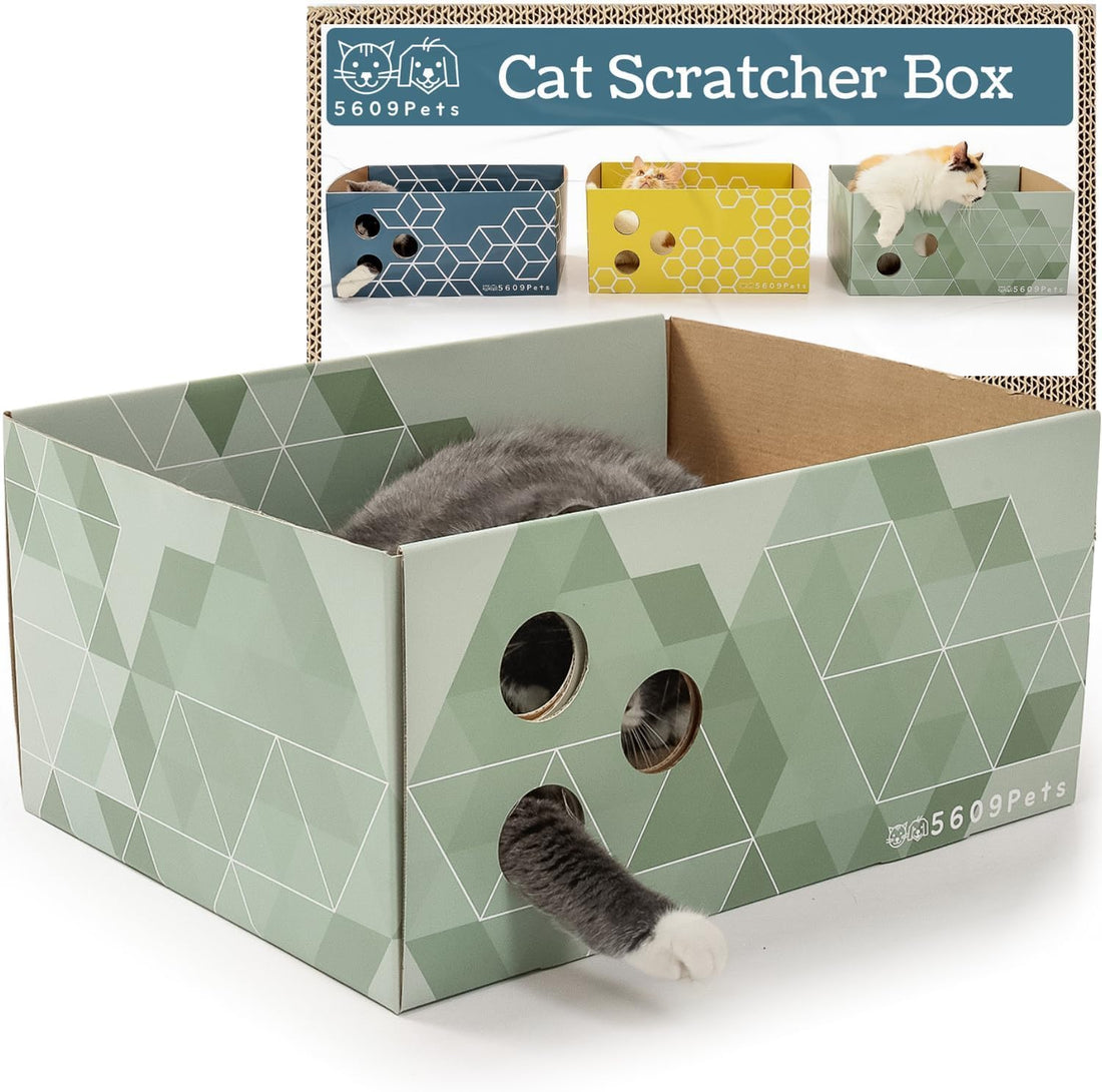 No-Mess Cardboard Cat Scratcher Box