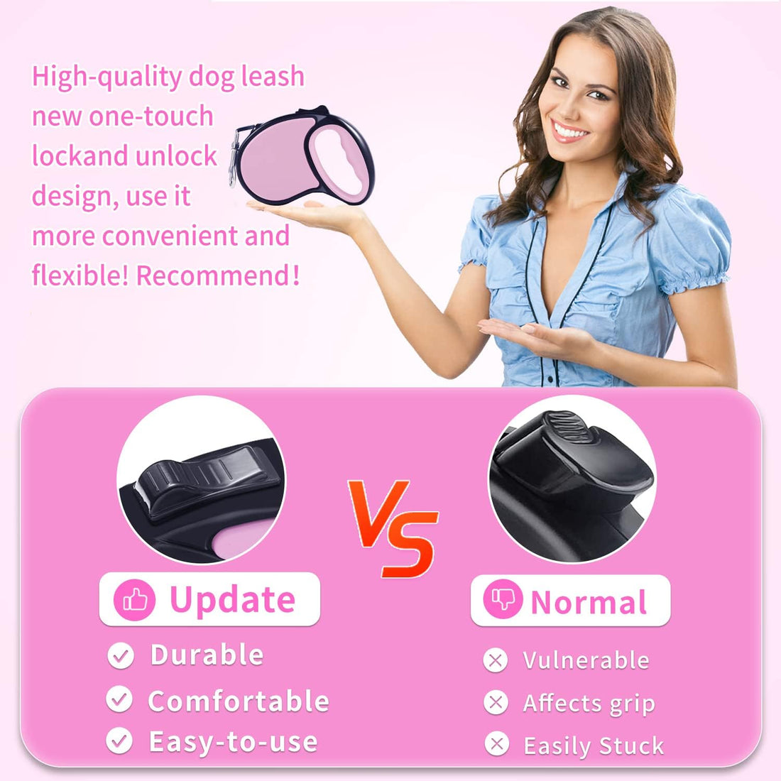 Retractable Dog Leash 16Ft/5M for Small Medium Dogs