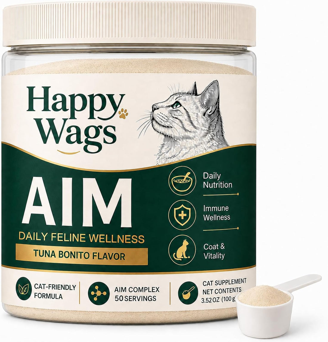 Happy Wags Aim Powder for Cats - 50 Servings