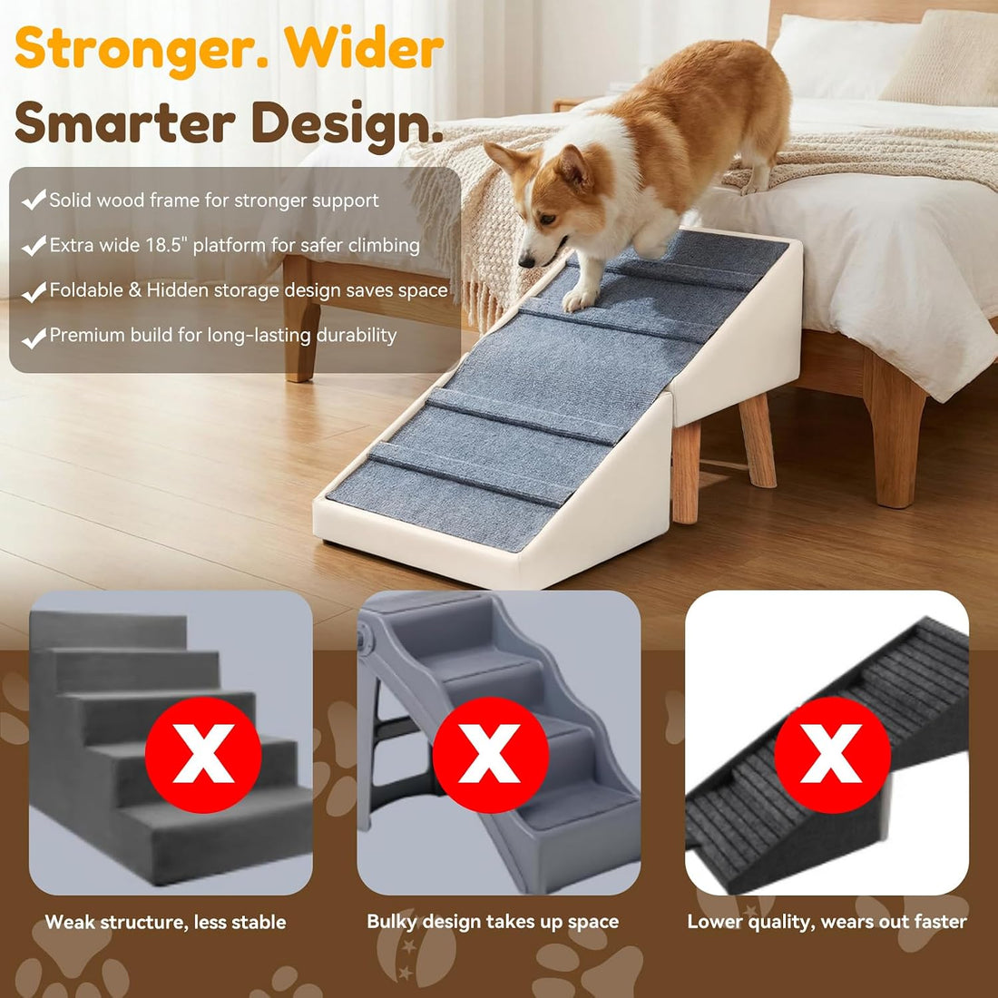 Kunffiyso Dog Ramp for Small Dogs
